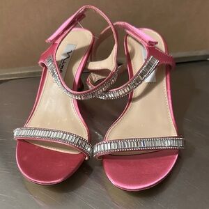 Nina Pink Heels with Silver Accents